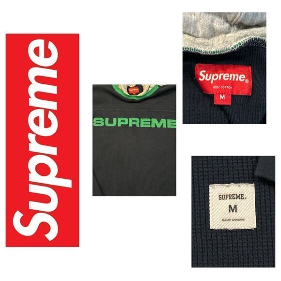 Supreme Men’s Hooded Waffle Ringer - Size M - Picture 3 of 4